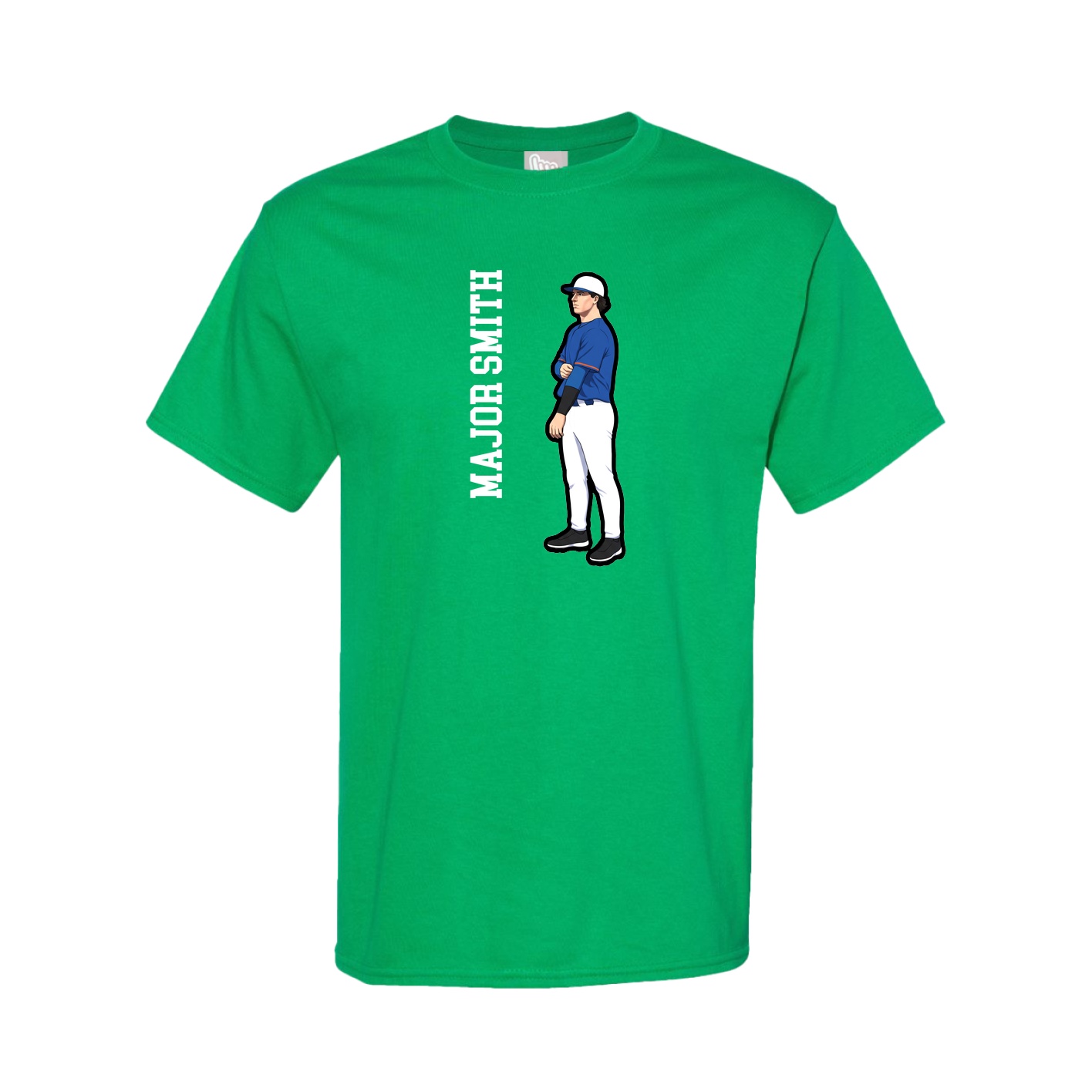 Youth Tee — Name Vertical in Green