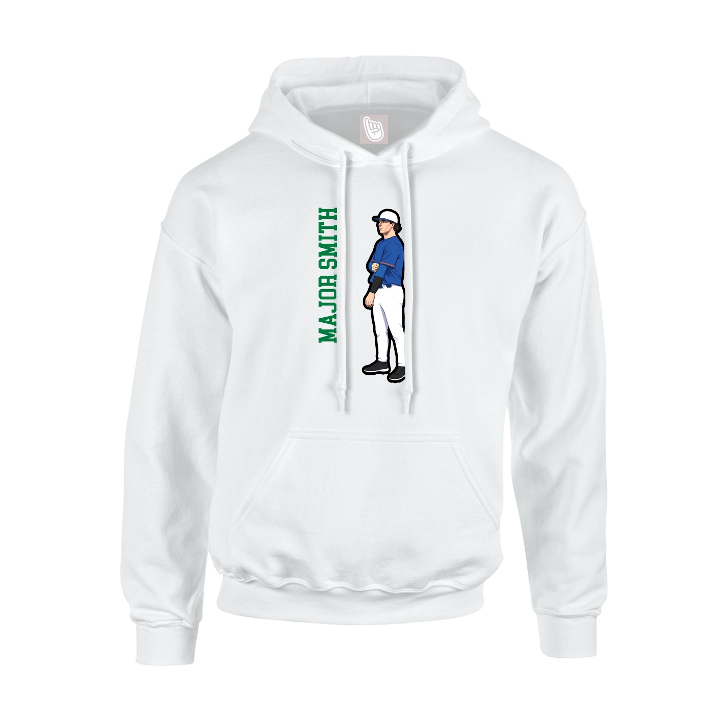 Hoodie — Name Vertical in White