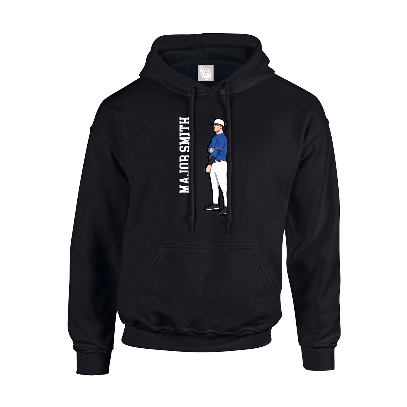 Youth Hoodie — Name Vertical in Black