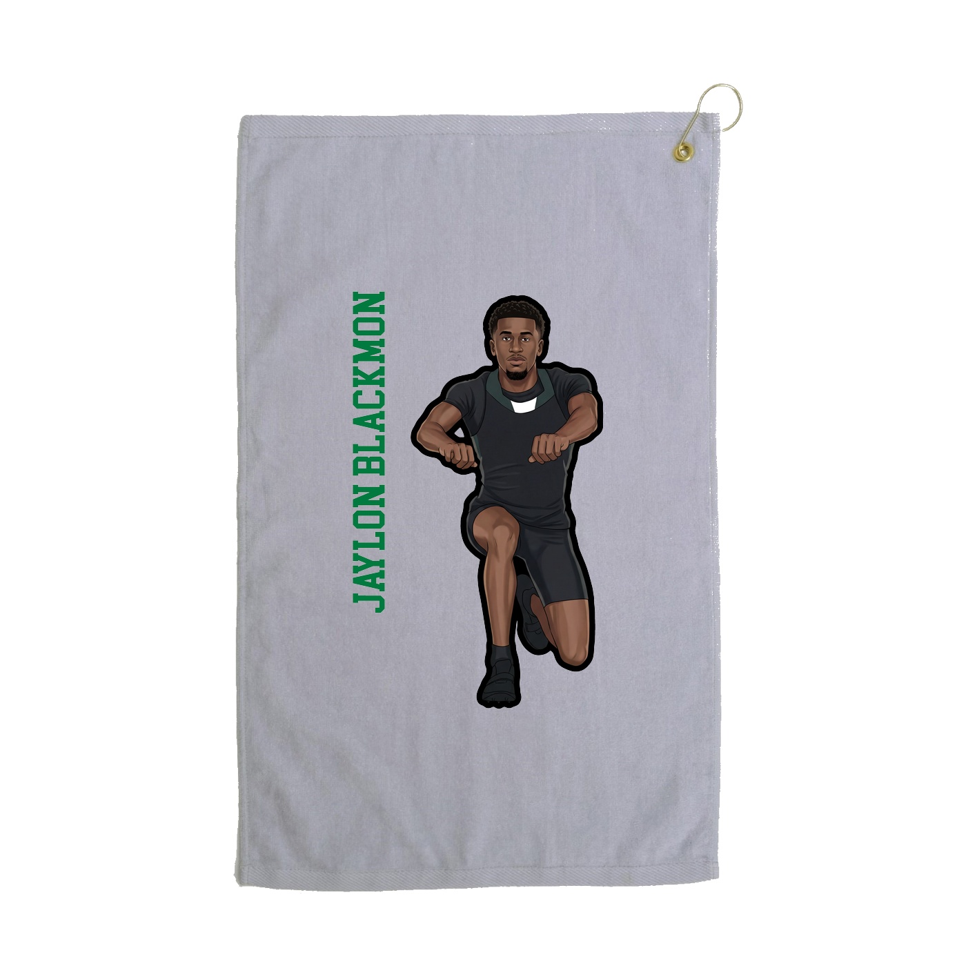 Golf Towel — Name Vertical in Grey