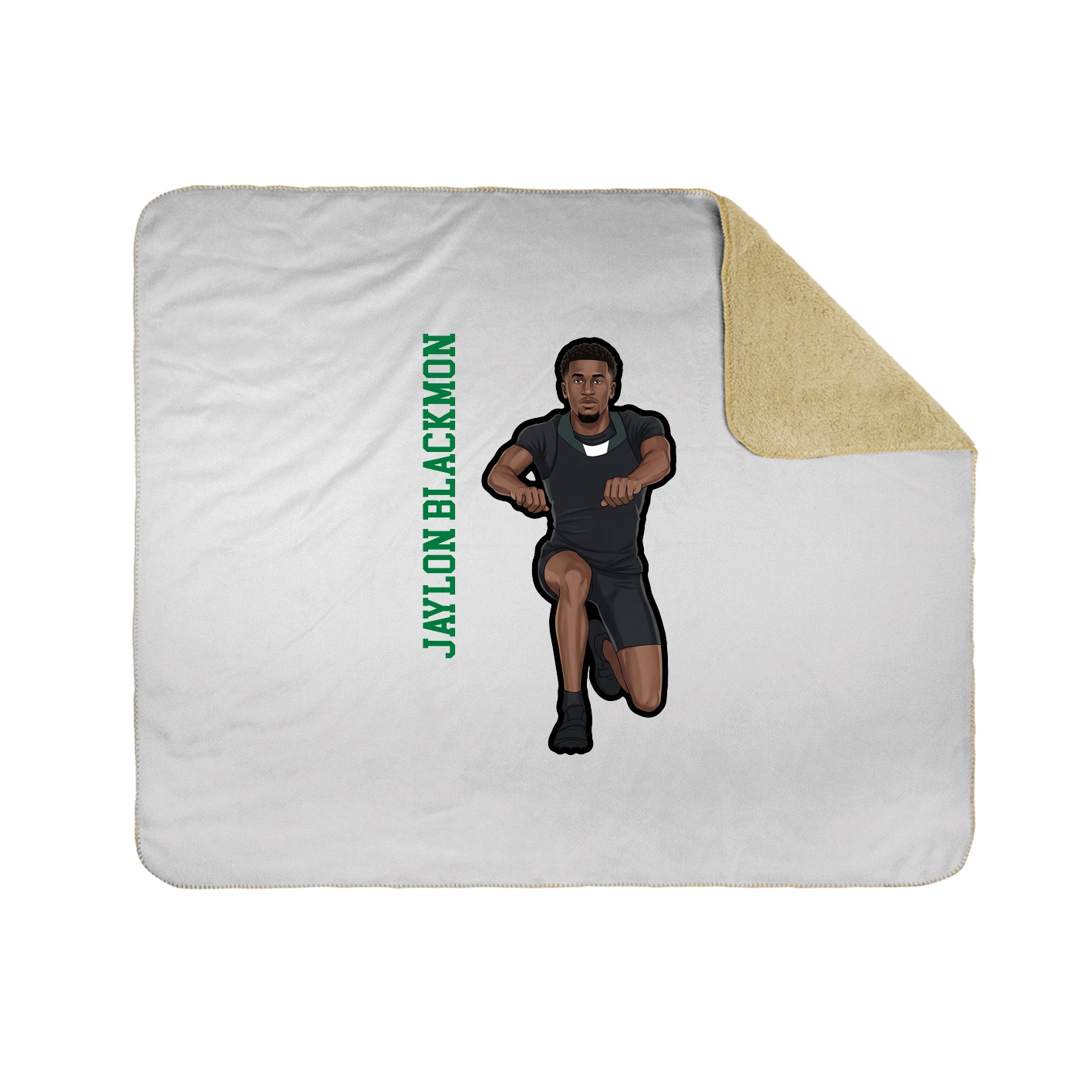 Throw Blanket — Name Vertical in White