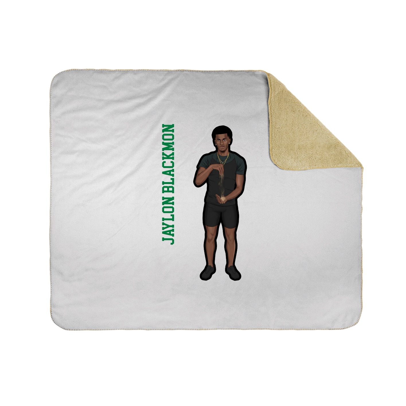 Throw Blanket — Name Vertical in White