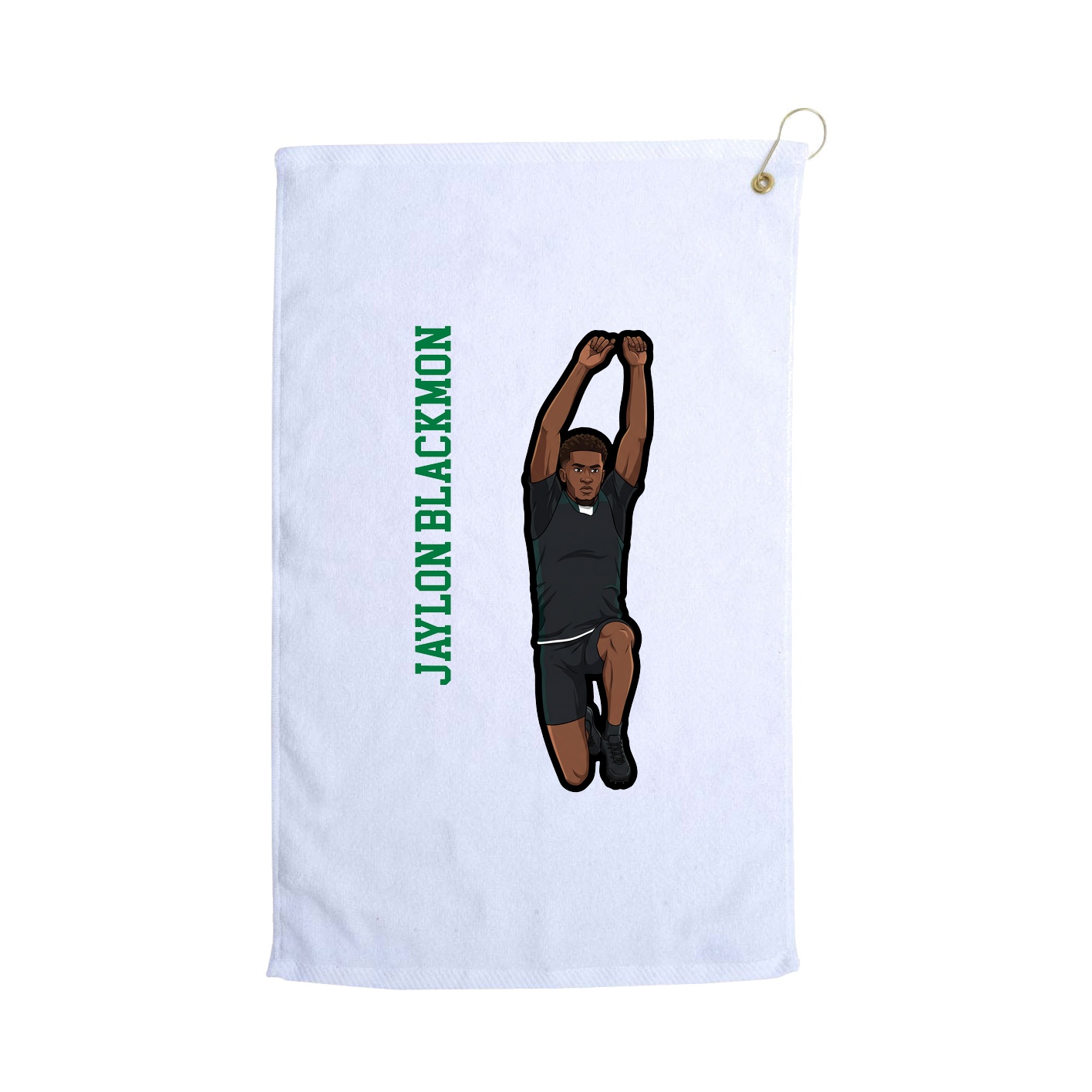 Golf Towel — Name Vertical in White