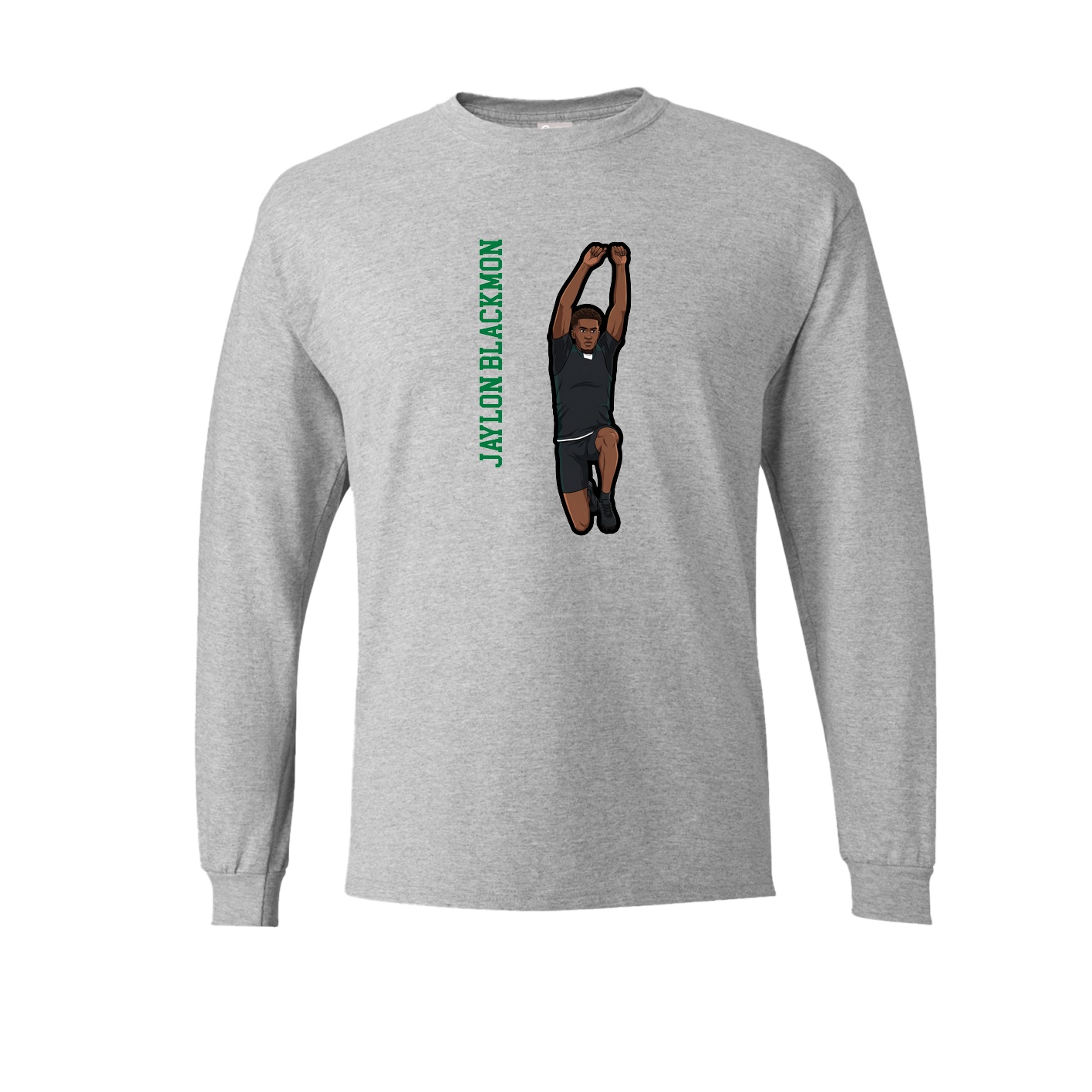 Long Sleeve Tee — Name Vertical in Grey