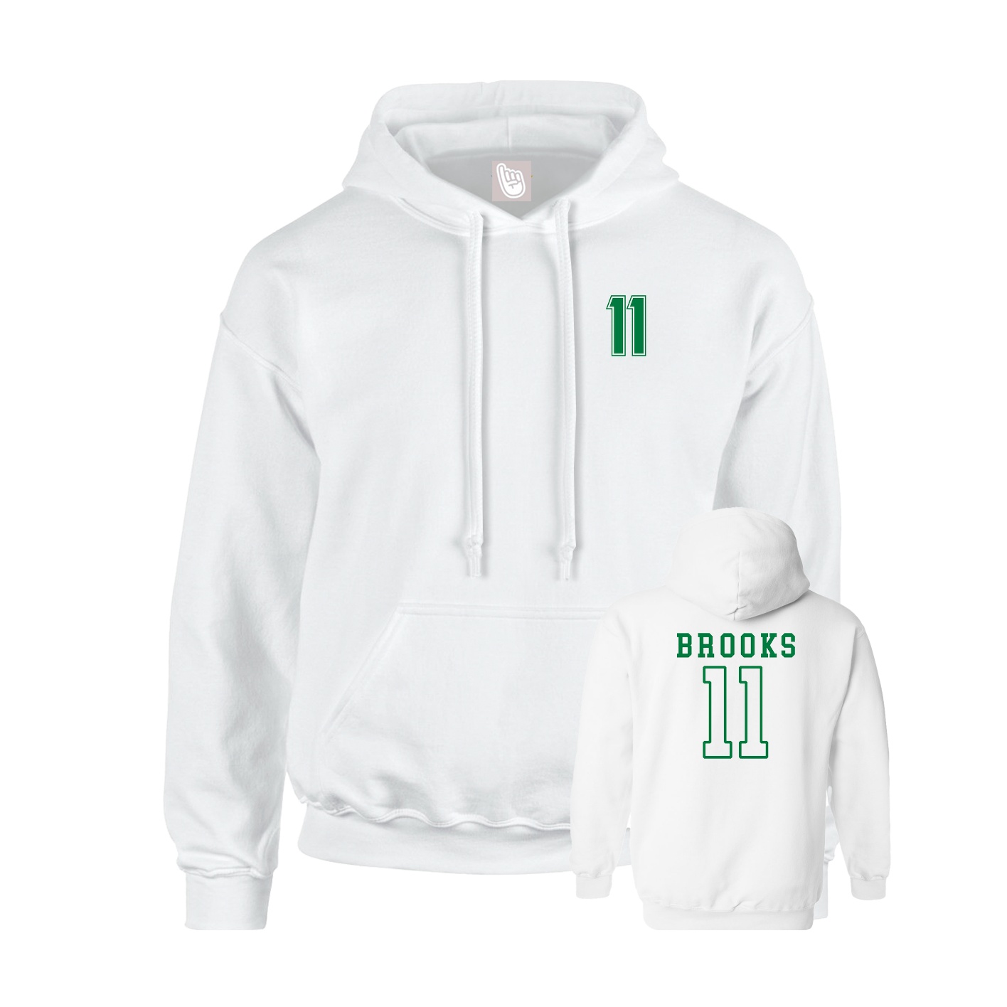 Hoodie — Chest Back in White