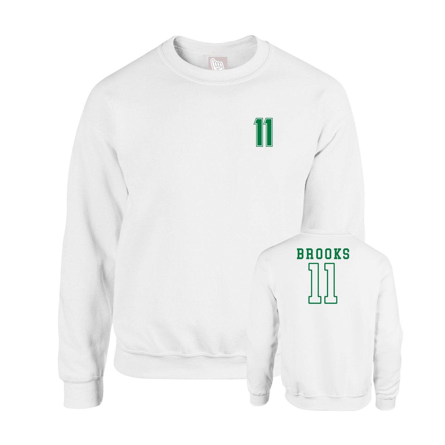 Fleece Crew — Chest Back in White