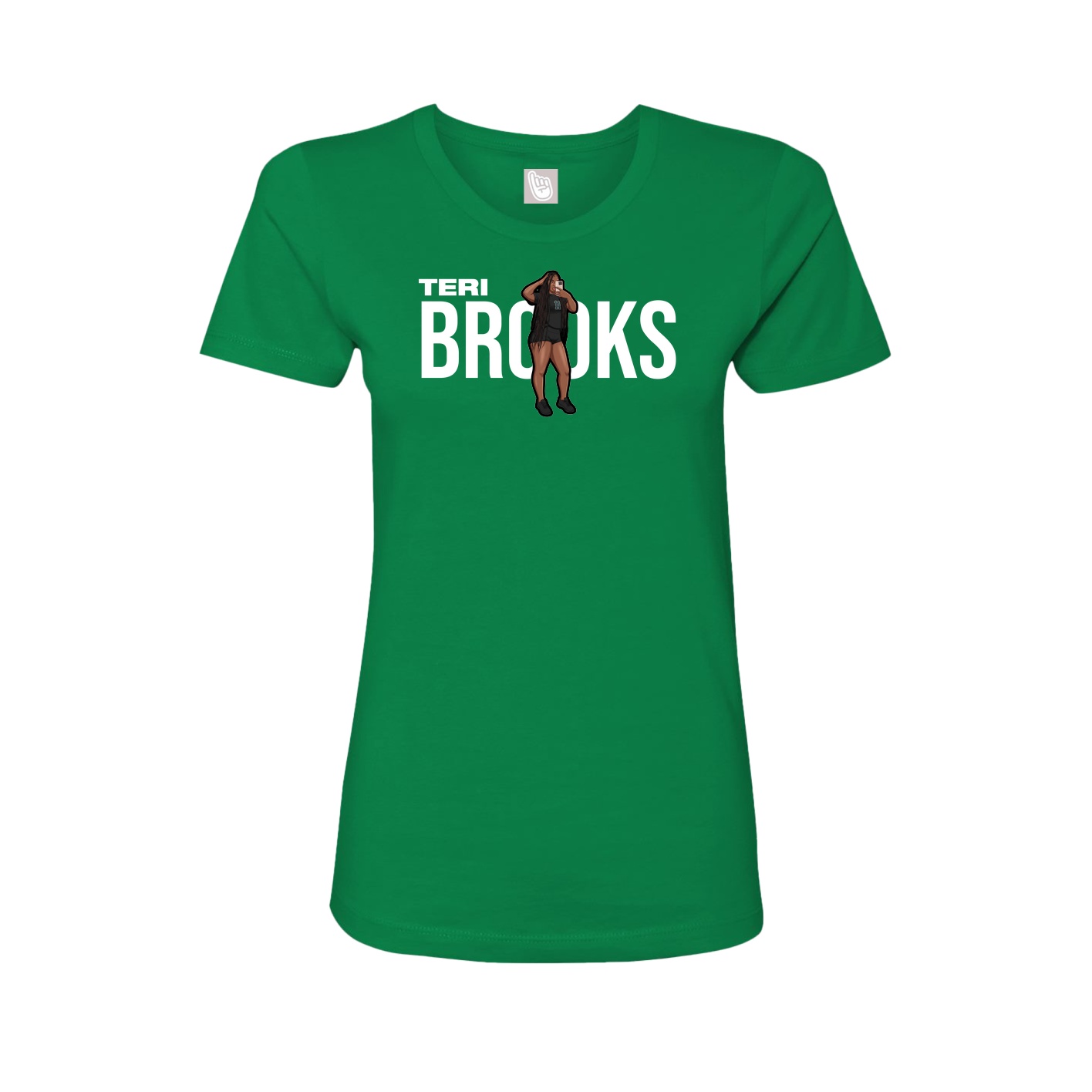Fitted Women's Tee — Player Name in Green