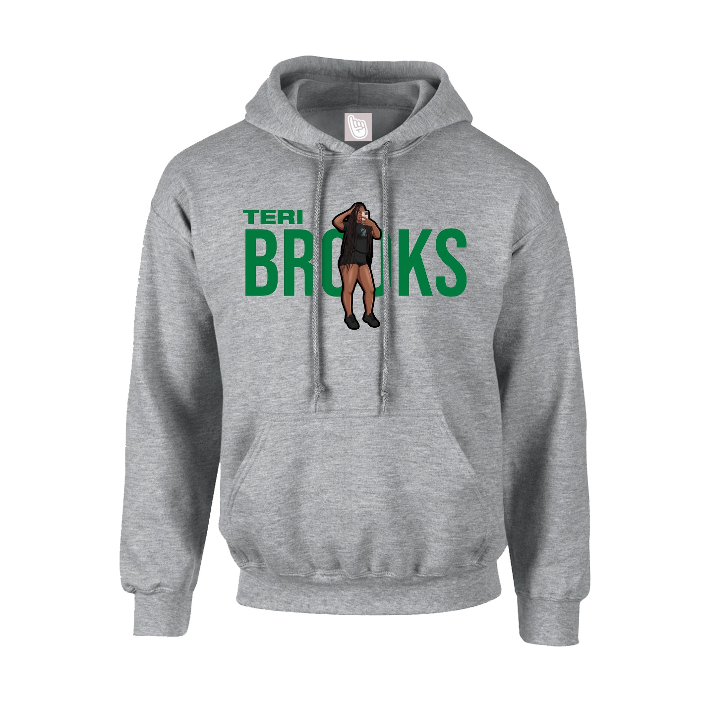 Youth Hoodie — Player Name in Grey