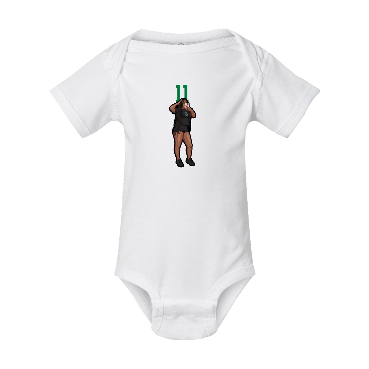 Baby Onesie — Number Top in White