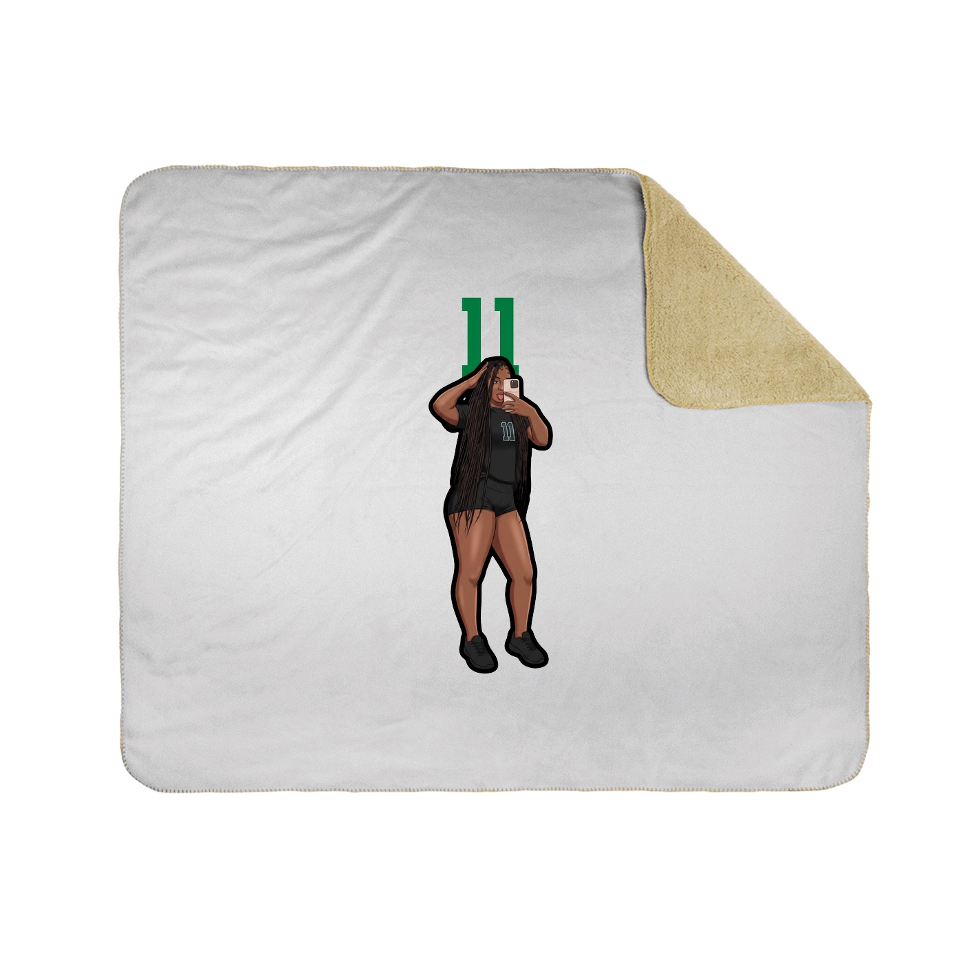 Throw Blanket — Number Top in White