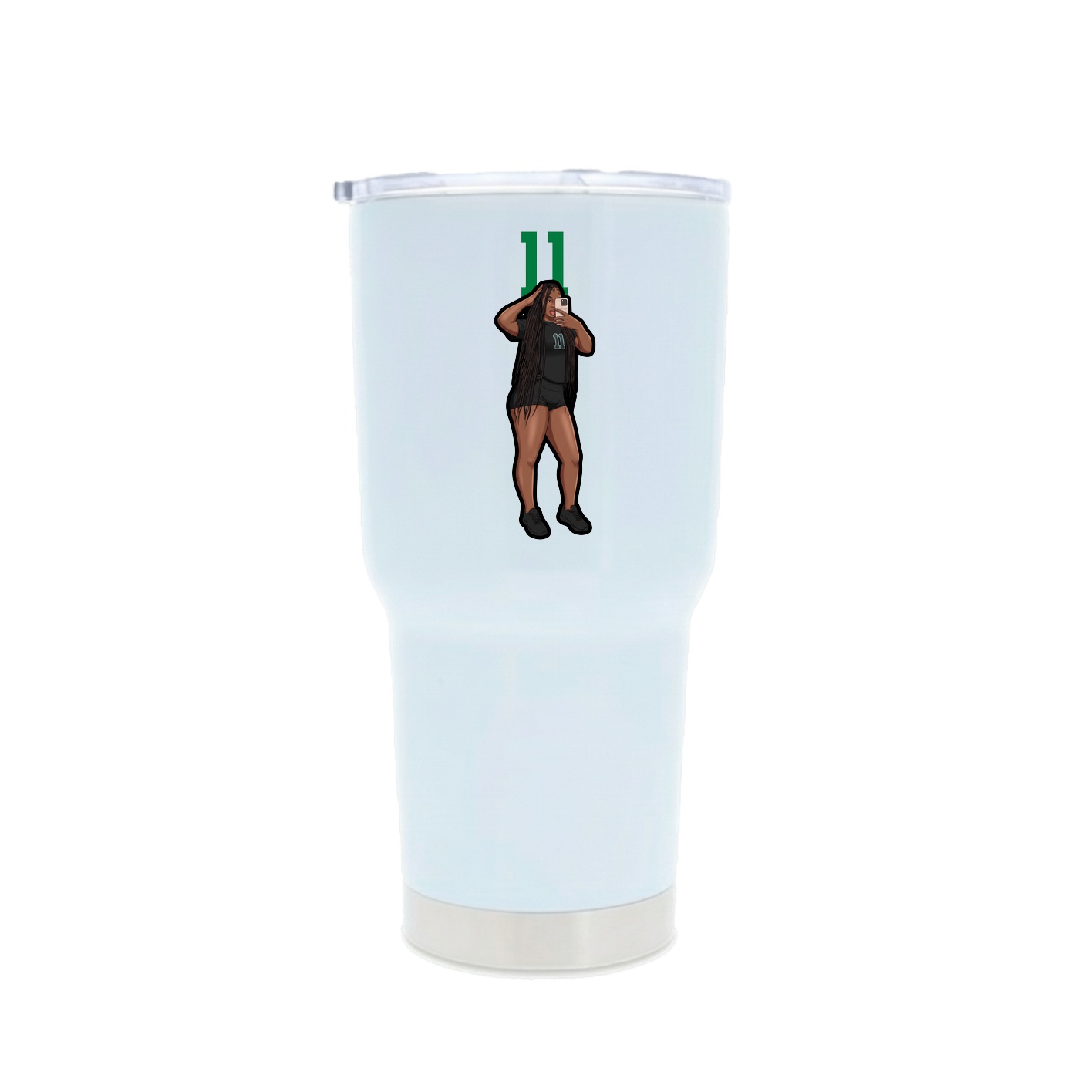 30oz Stainless Steel Tumbler — Number Top in White