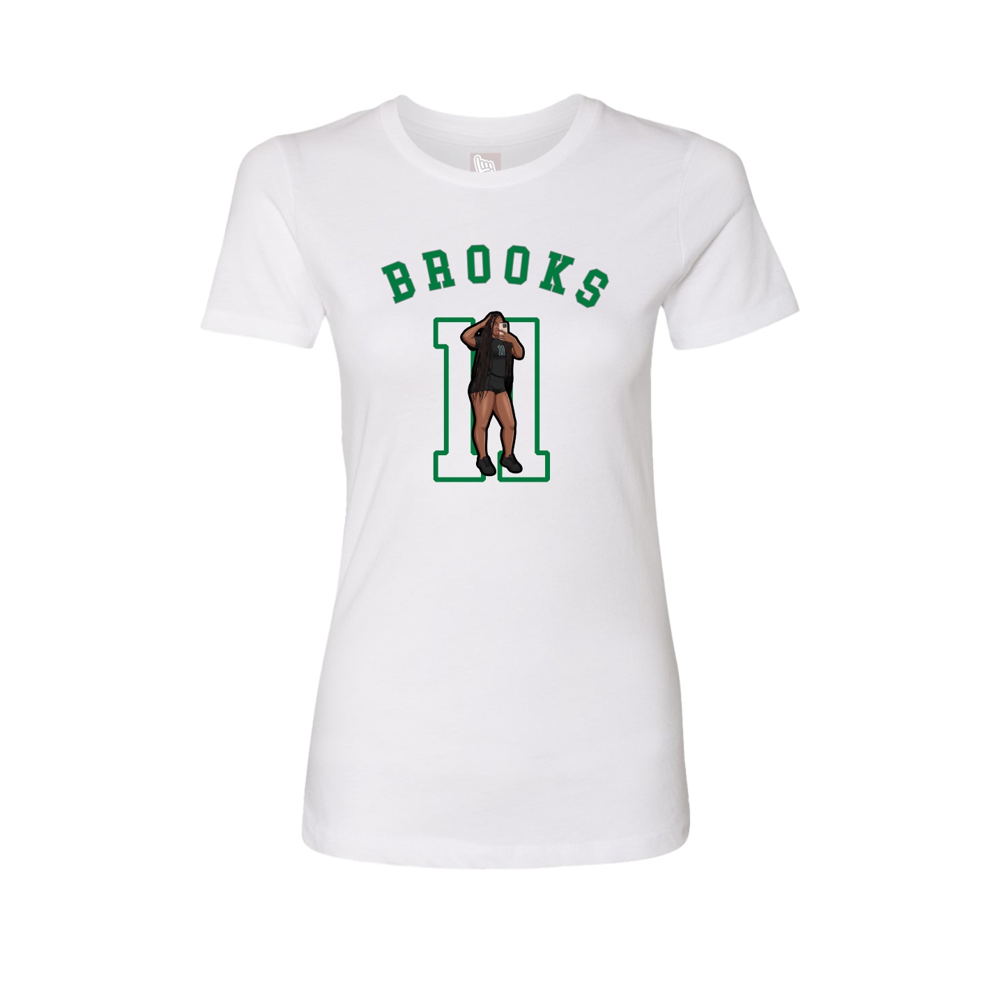 Fitted Women's Tee — Shirsey Arch in White