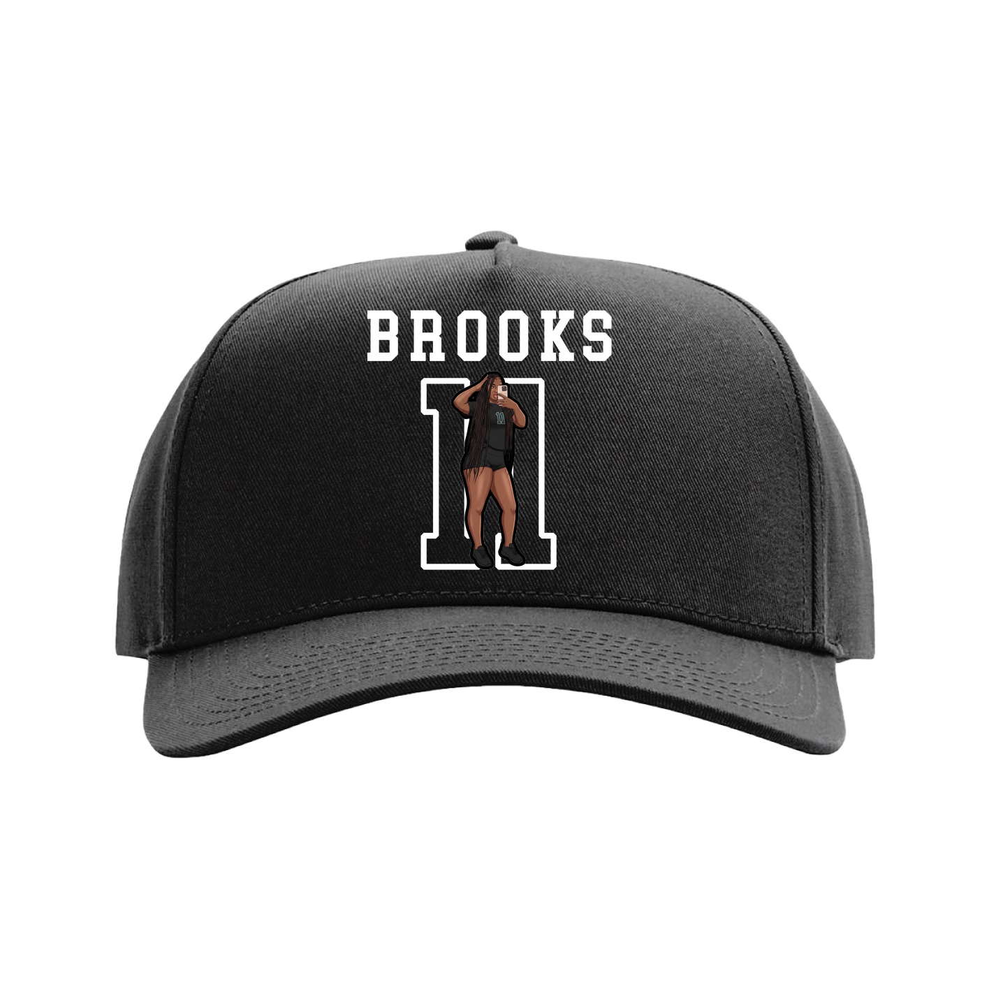 Full Fabric Five-Panel Champ Cap — Shirsey in Black