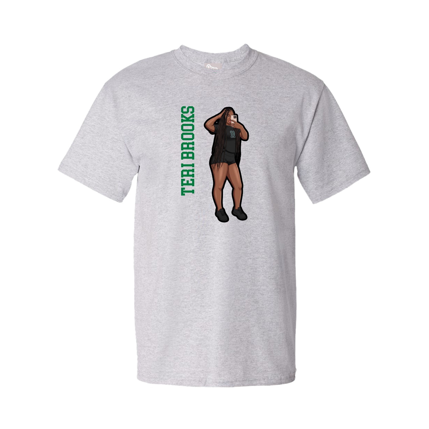 Youth Tee — Name Vertical in Grey