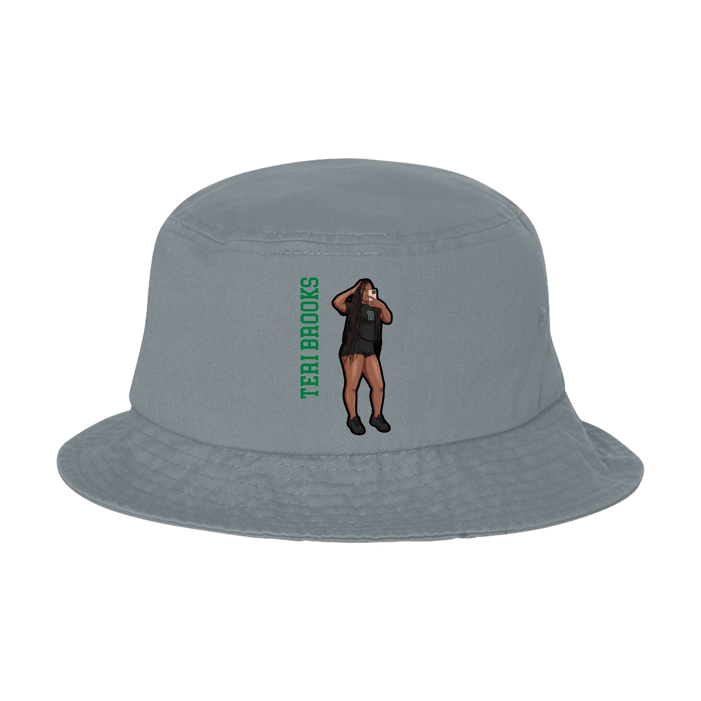 Bucket Cap — Name Vertical in Grey