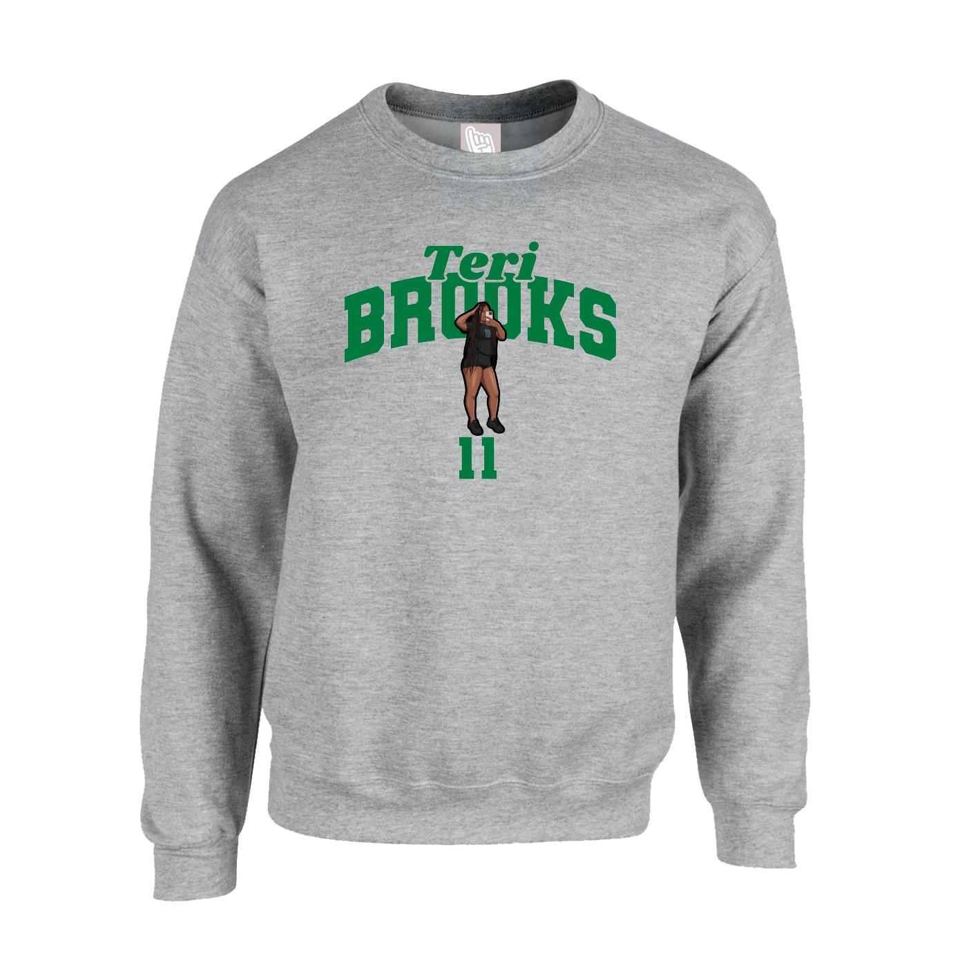 Fleece Crew — Signature Arch in Grey