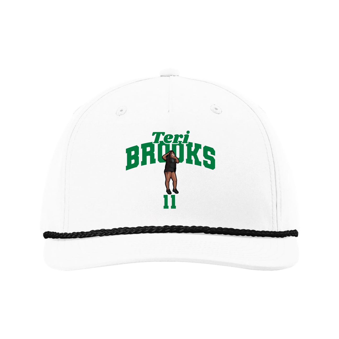 Five-Panel Classic Rope Cap — Signature Arch in White
