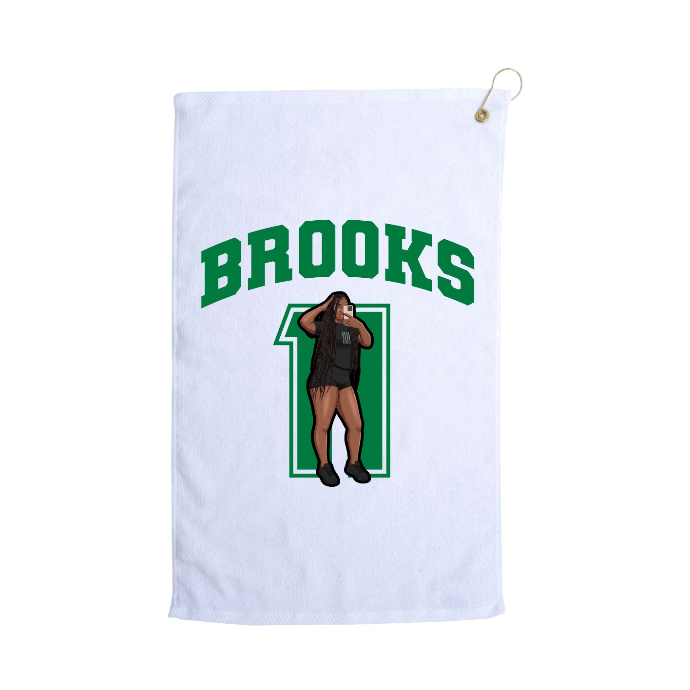 Golf Towel — Number in White