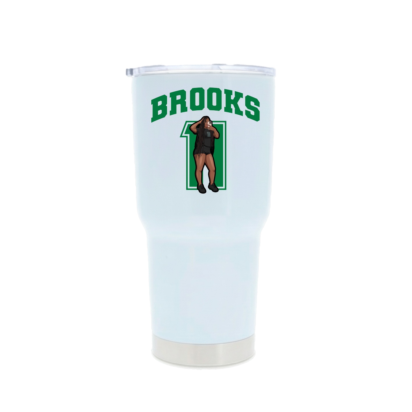 30oz Stainless Steel Tumbler — Number in White