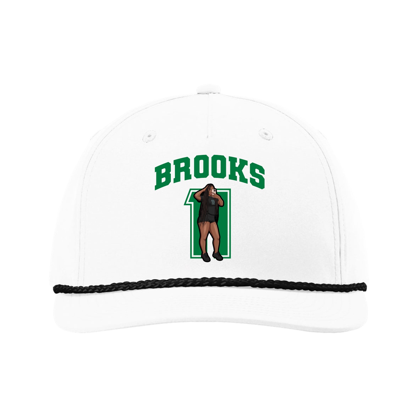 Five-Panel Classic Rope Cap — Number in White