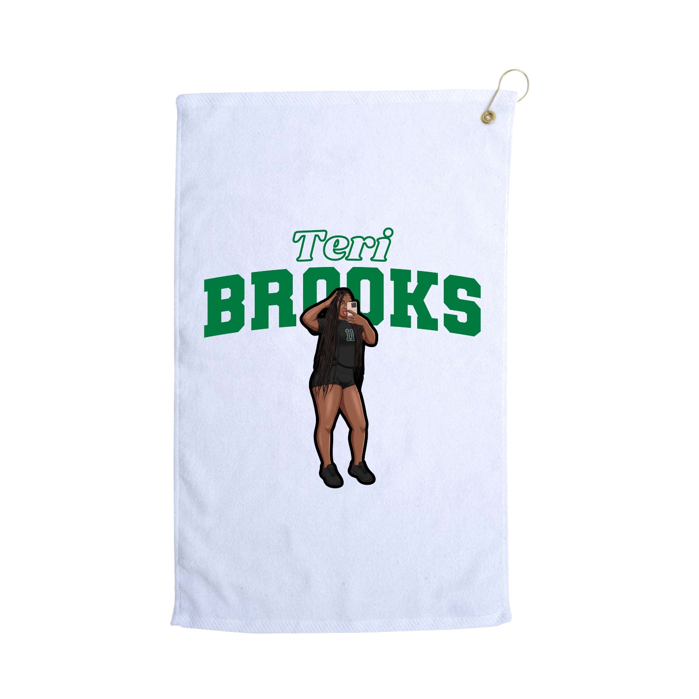 Golf Towel — Name Arch in White