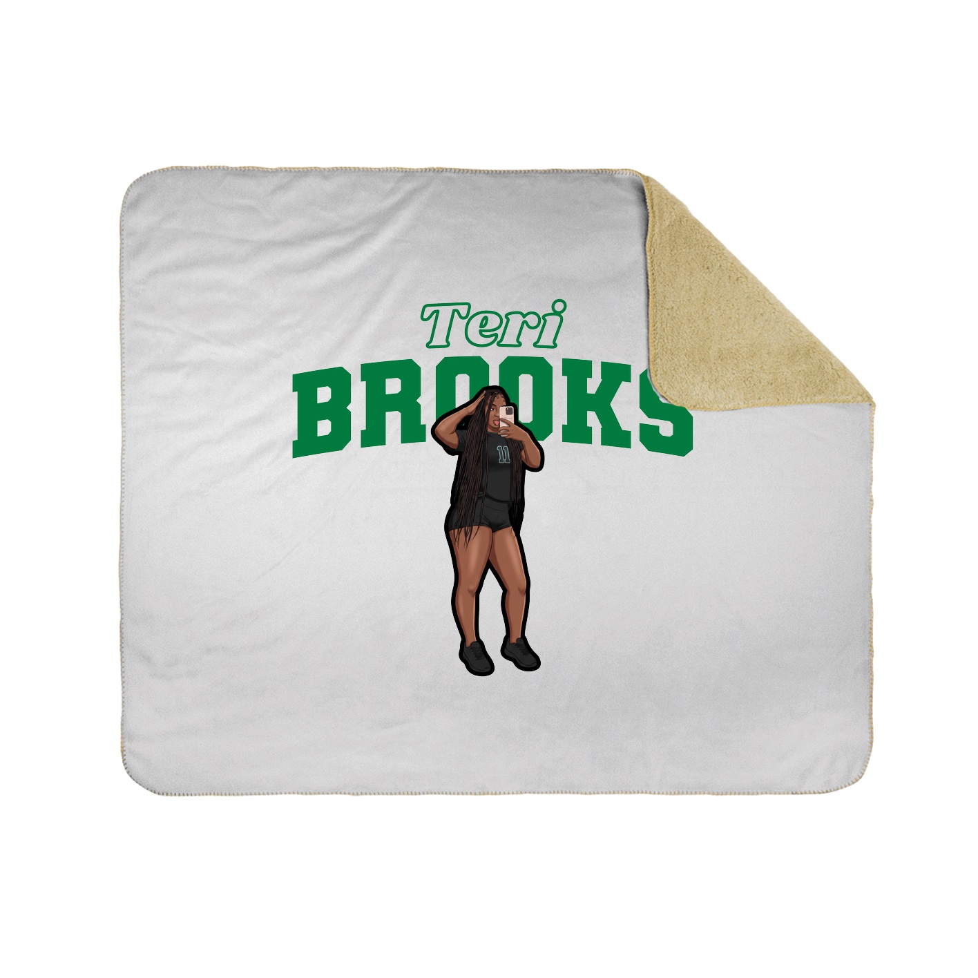 Throw Blanket — Name Arch in White