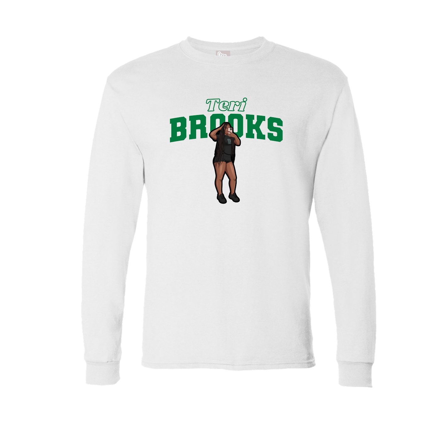 Long Sleeve Tee — Name Arch in White