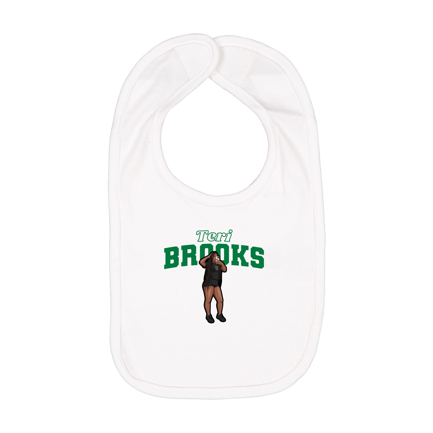 Infant Bib — Name Arch in White