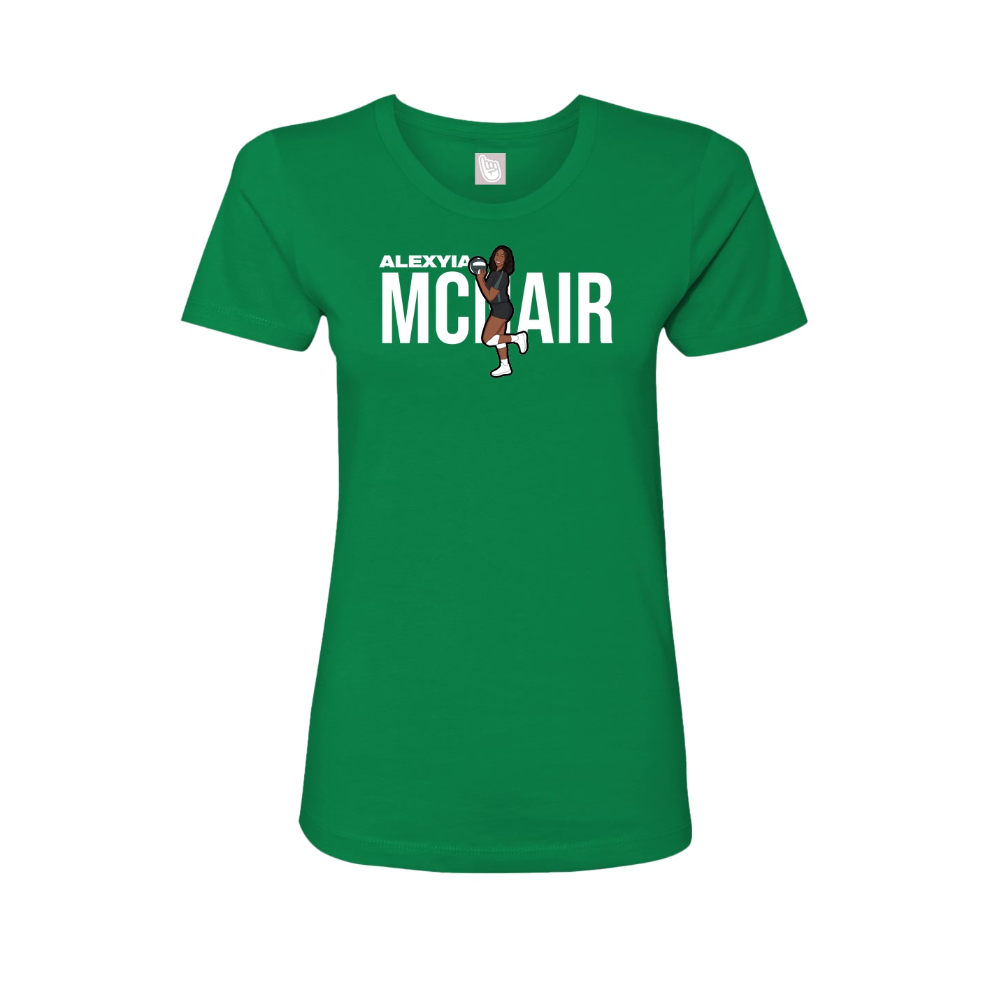 Fitted Women's Tee — Player Name in Green