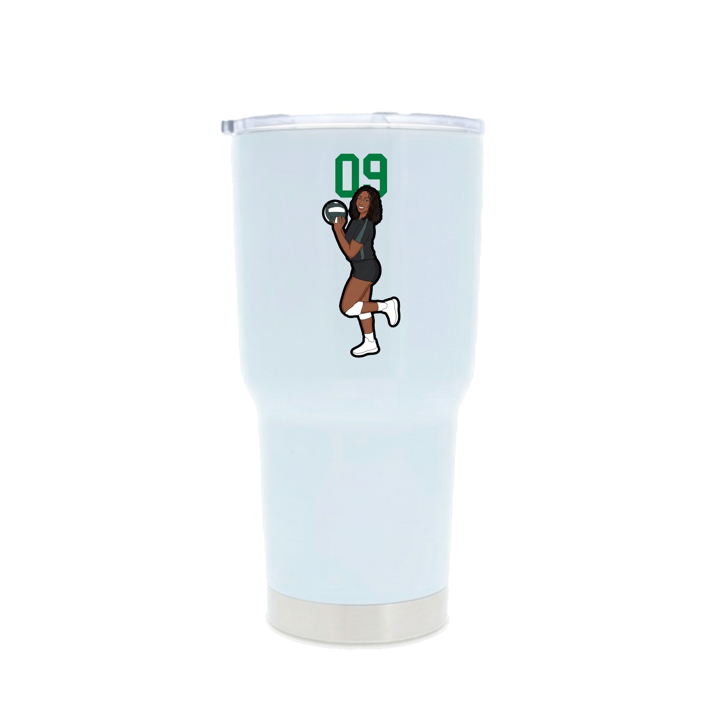 30oz Stainless Steel Tumbler — Number Top in White
