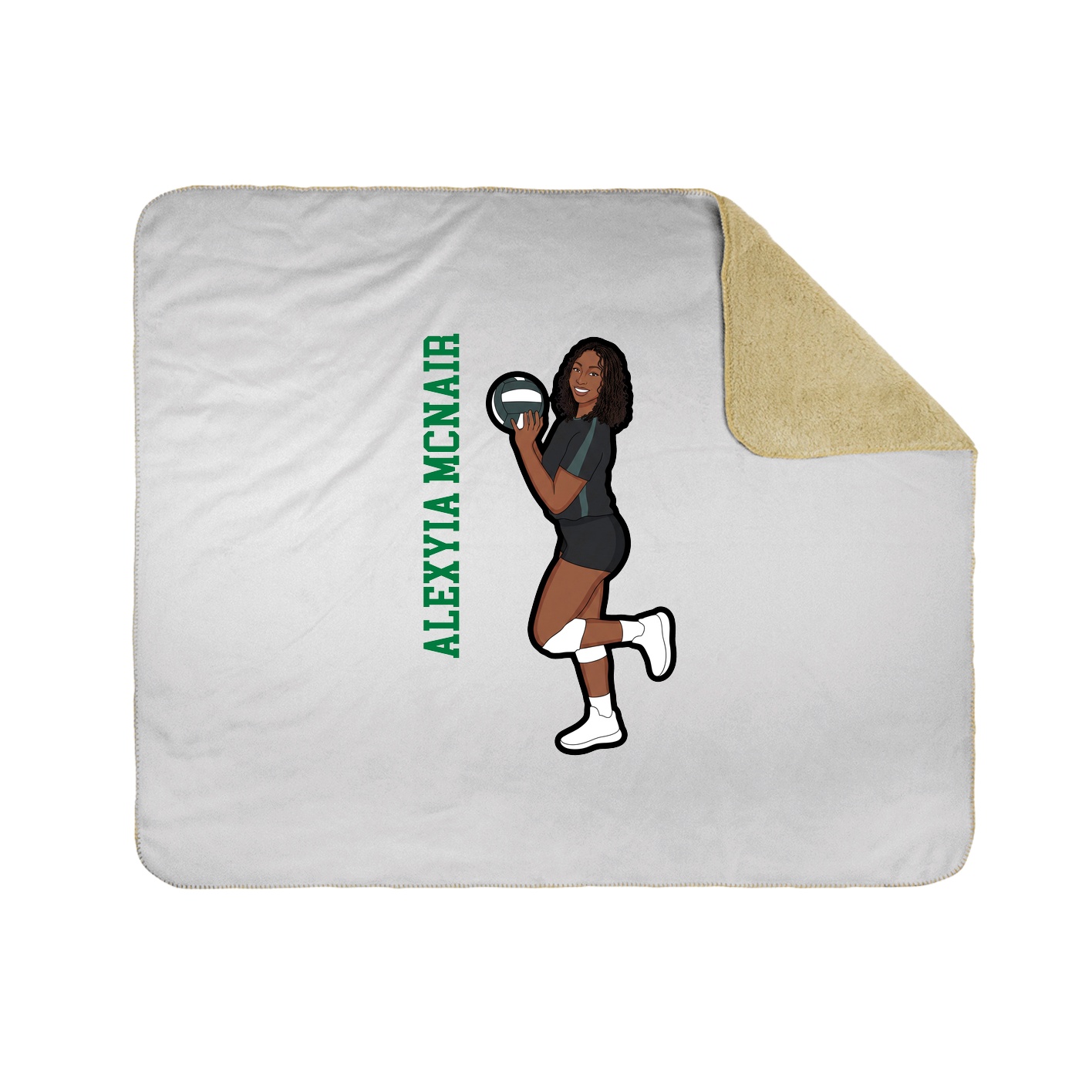 Throw Blanket — Name Vertical in White