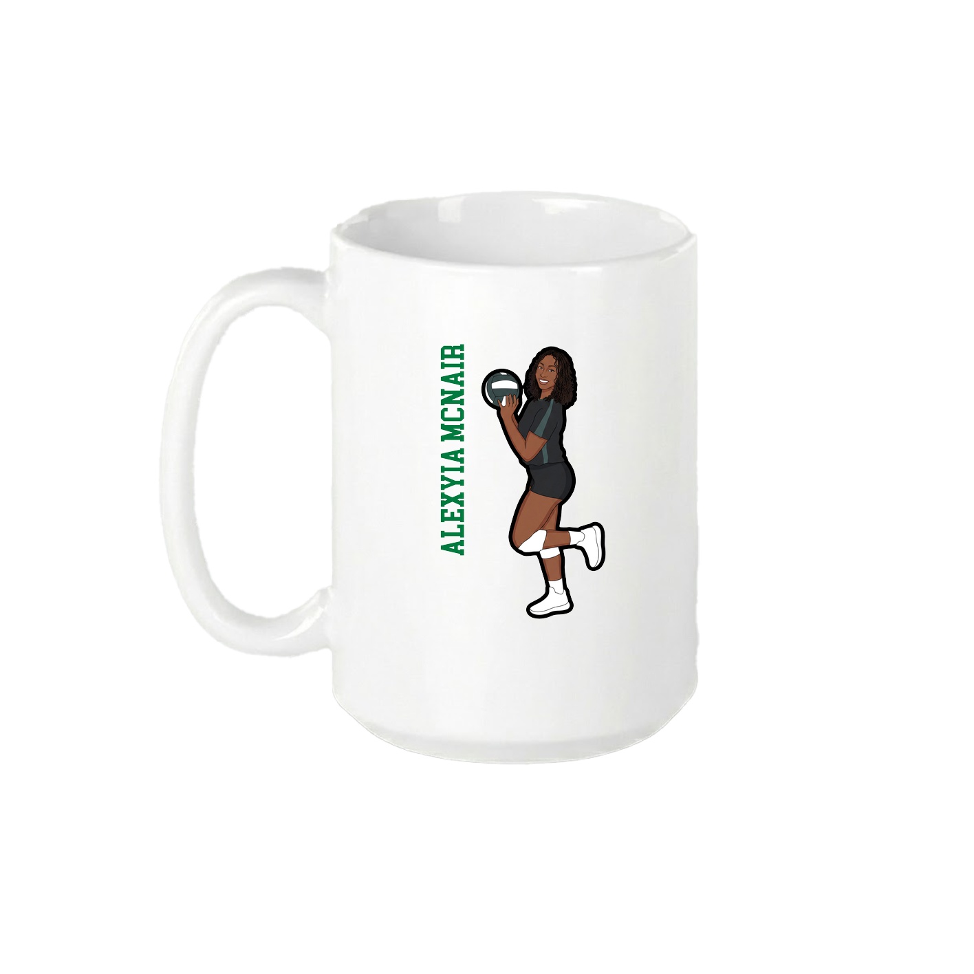 15oz Coffee Mug — Name Vertical in White