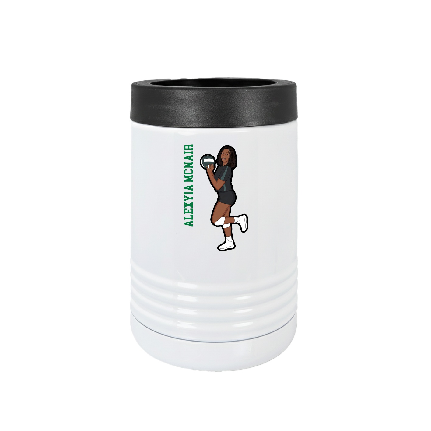 Beverage Holder — Name Vertical in White