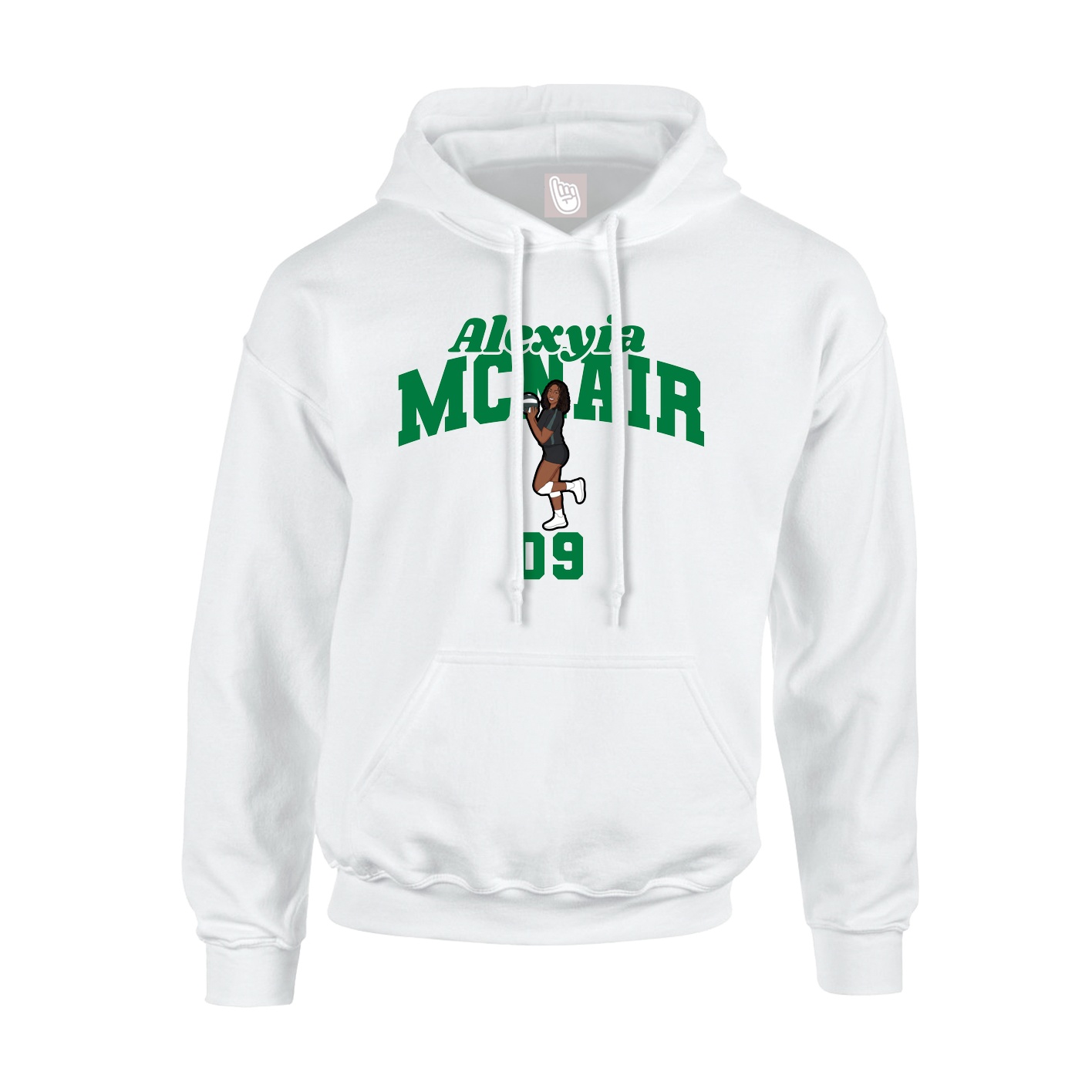 Youth Hoodie — Signature Arch in White