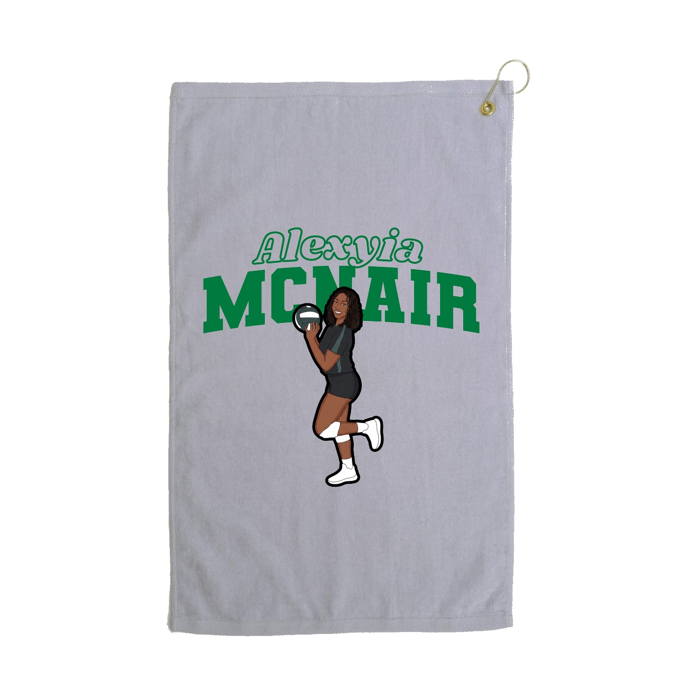 Golf Towel — Name Arch in Grey
