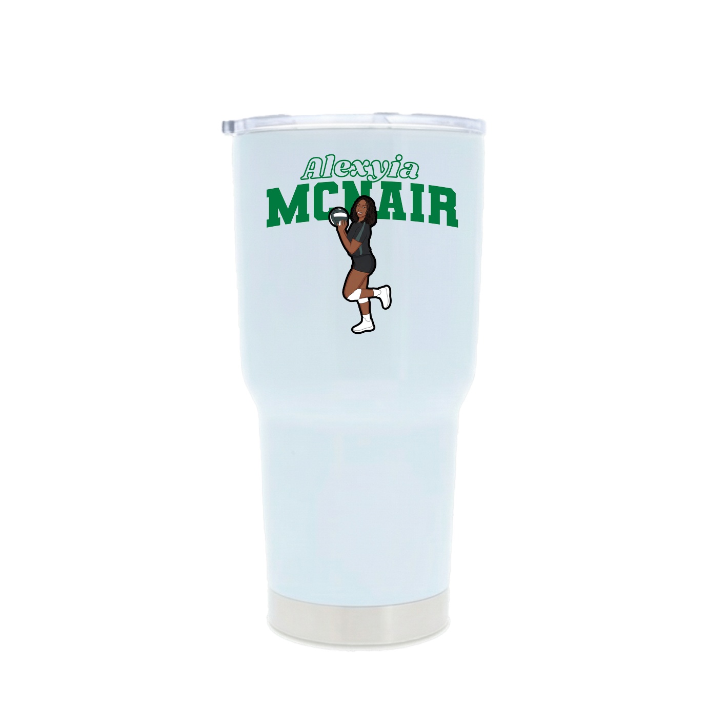 30oz Stainless Steel Tumbler — Name Arch in White
