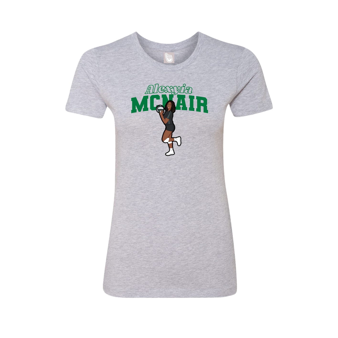 Fitted Women's Tee — Name Arch in Grey