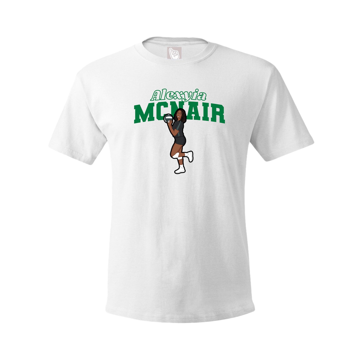 Youth Tee — Name Arch in White