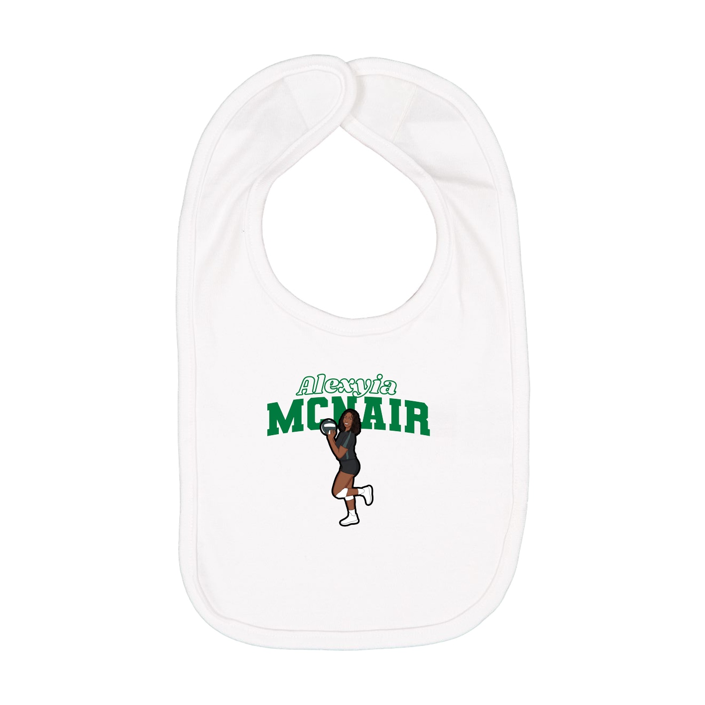 Infant Bib — Name Arch in White