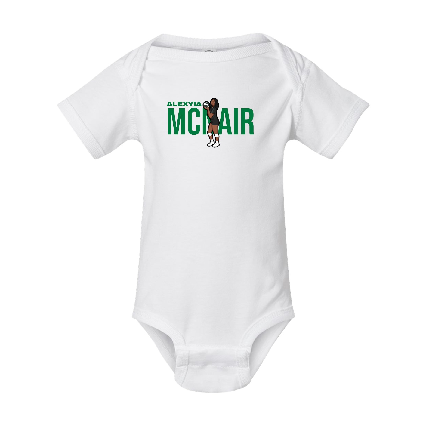 Baby Onesie — Player Name in White