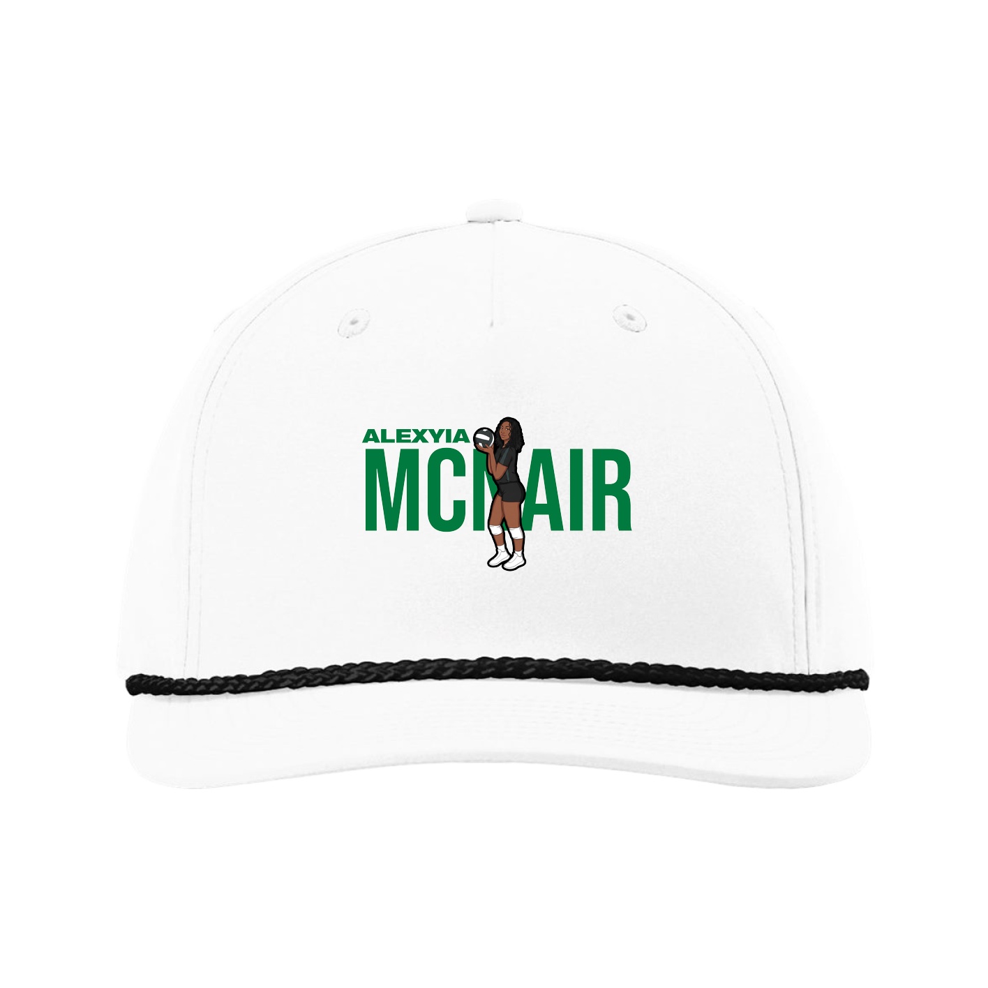Five-Panel Classic Rope Cap — Player Name in White