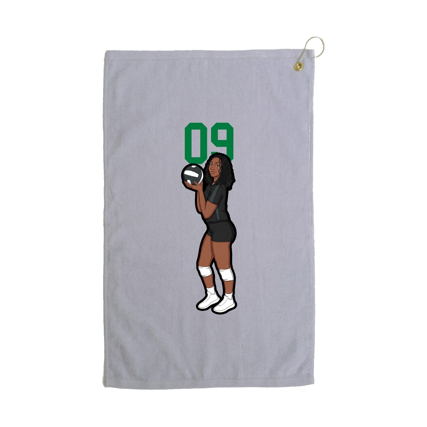 Golf Towel — Number Top in Grey