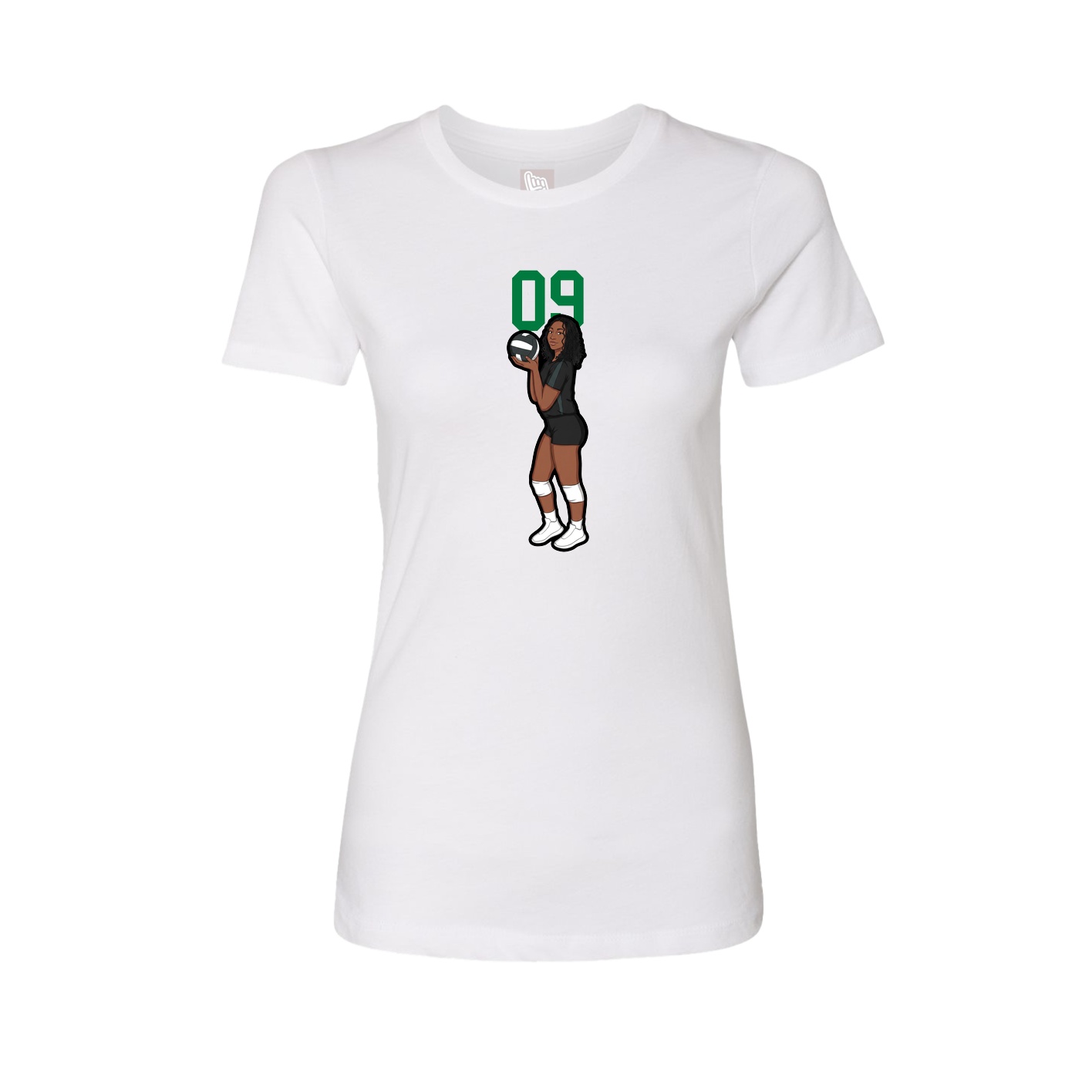 Fitted Women's Tee — Number Top in White