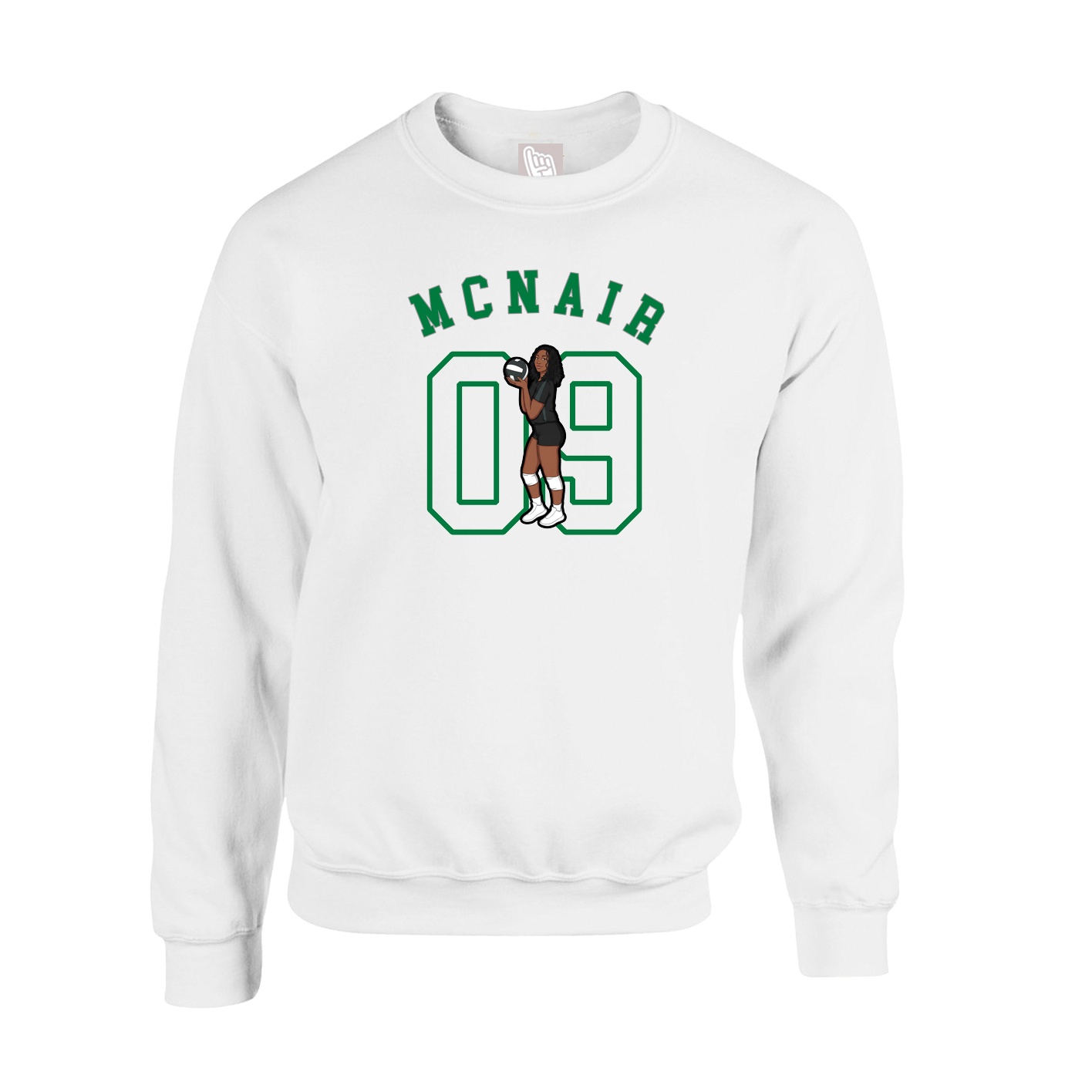 Fleece Crew — Shirsey Arch in White