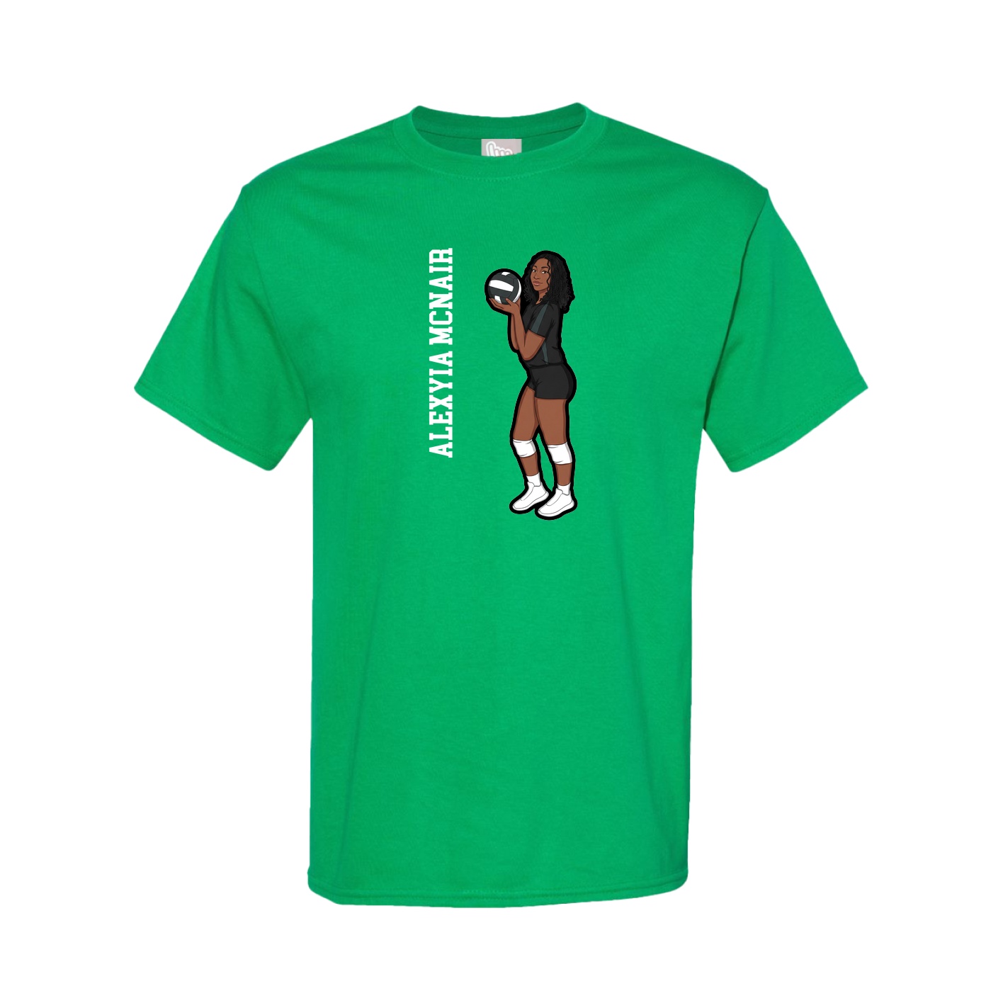 Tee — Name Vertical in Green