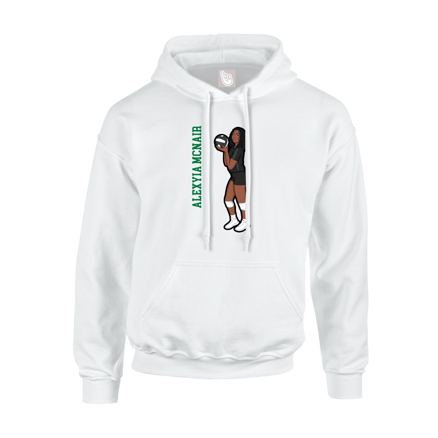 Hoodie — Name Vertical in White