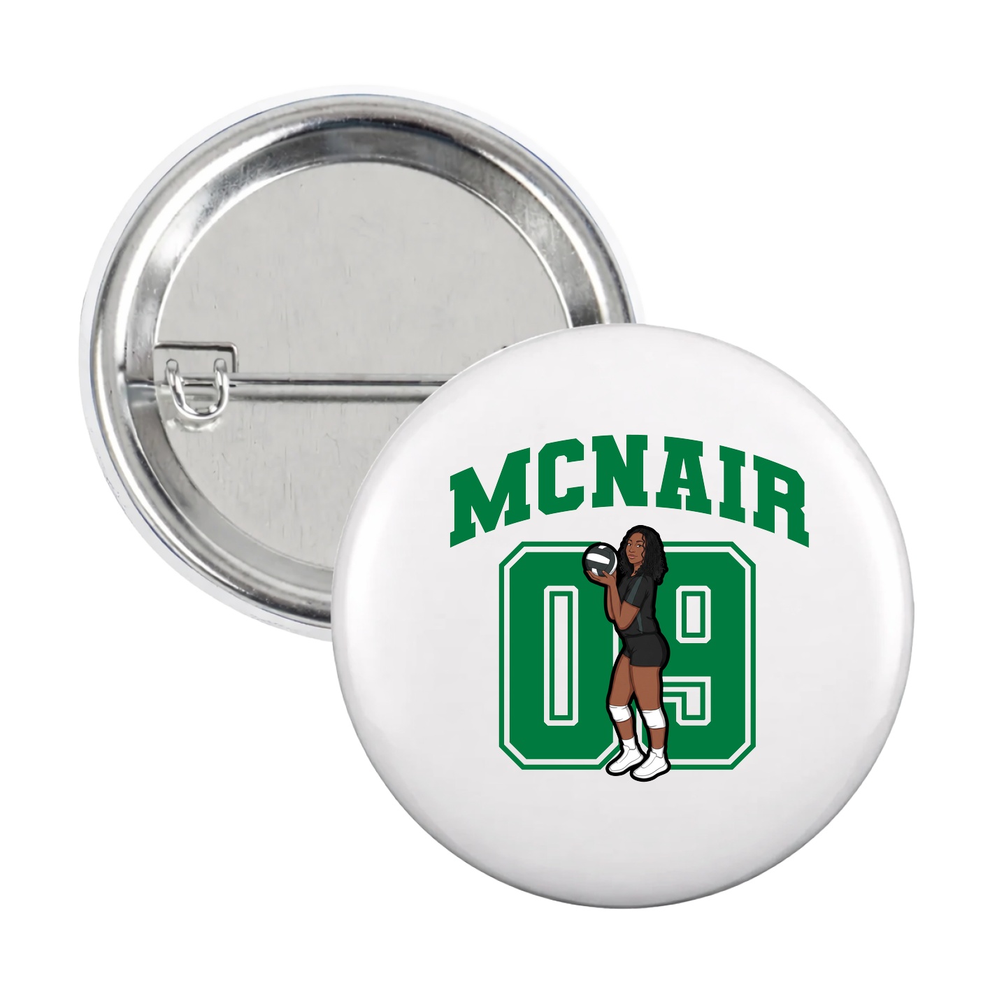 Game Day Button — Number in White