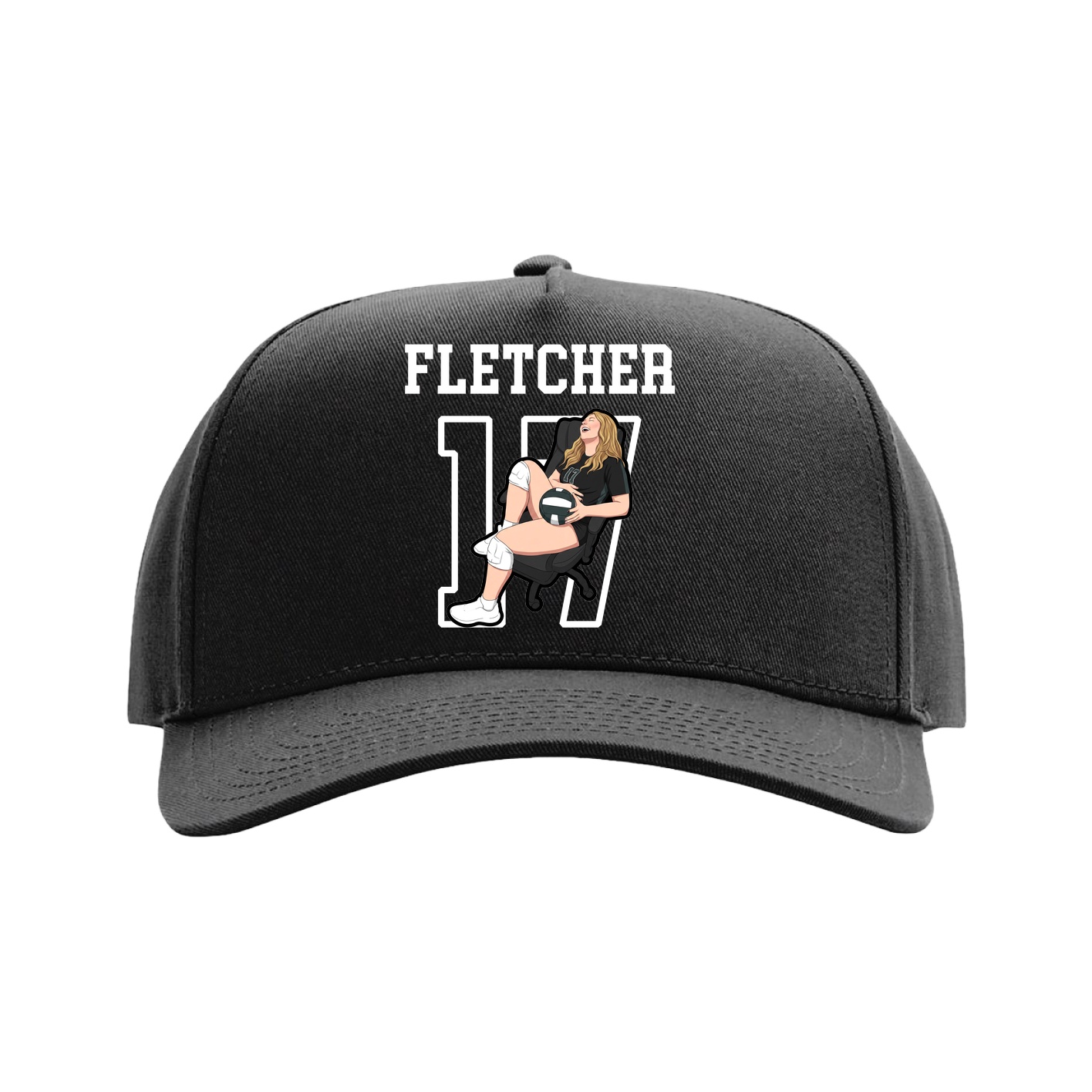 Full Fabric Five-Panel Champ Cap — Shirsey in Black