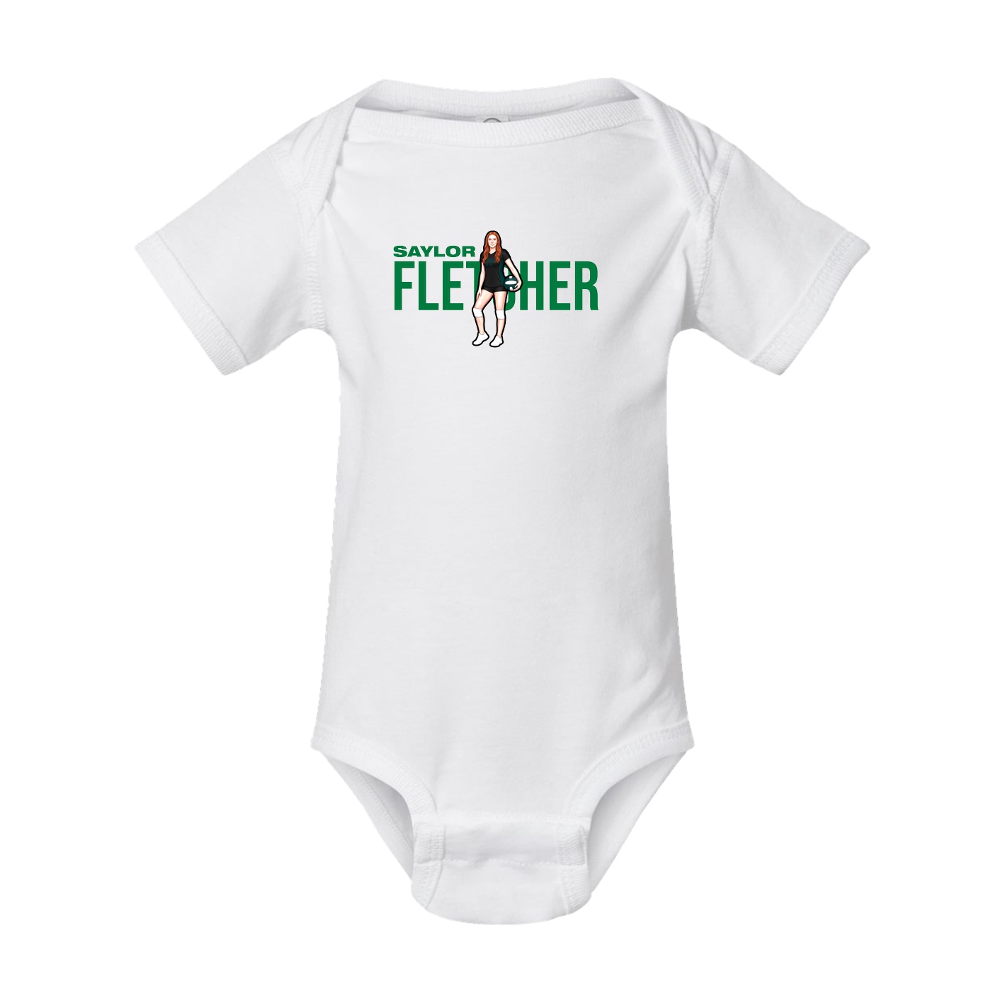 Baby Onesie — Player Name in White