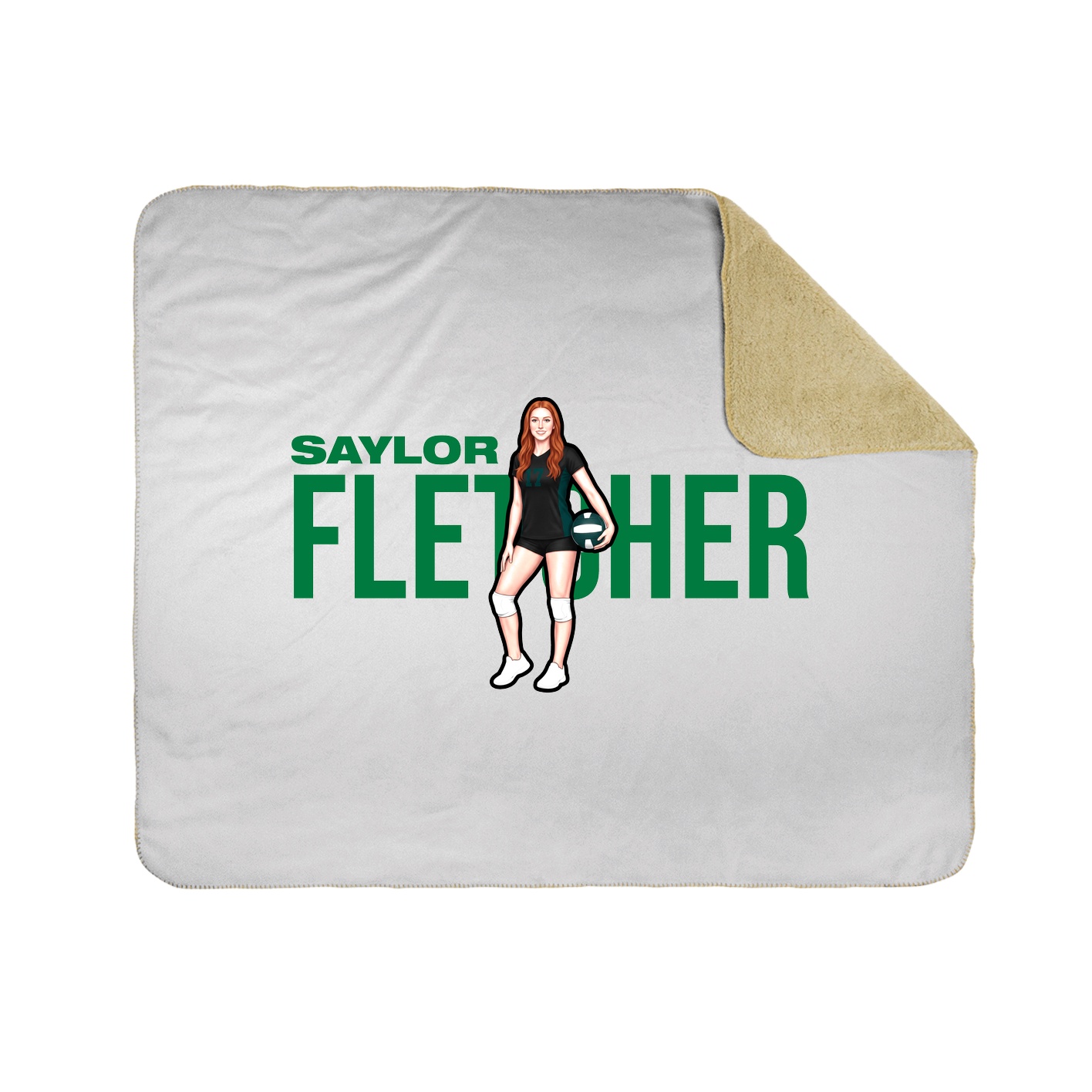 Throw Blanket — Player Name in White